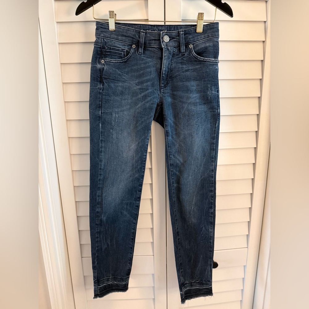 RAFFAELLO ROSSI Dark Blue Straight Leg Jeans Size EU 32